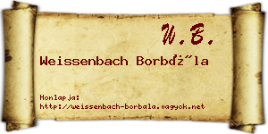 Weissenbach Borbála névjegykártya